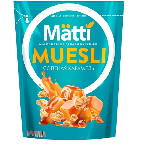 Matti мюсли Соленая карамель, 250 гр